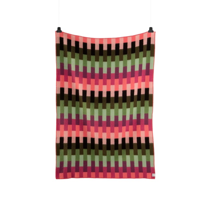 �Åsmund bold filt 135x200 cm - Pink-green - Røros Tweed